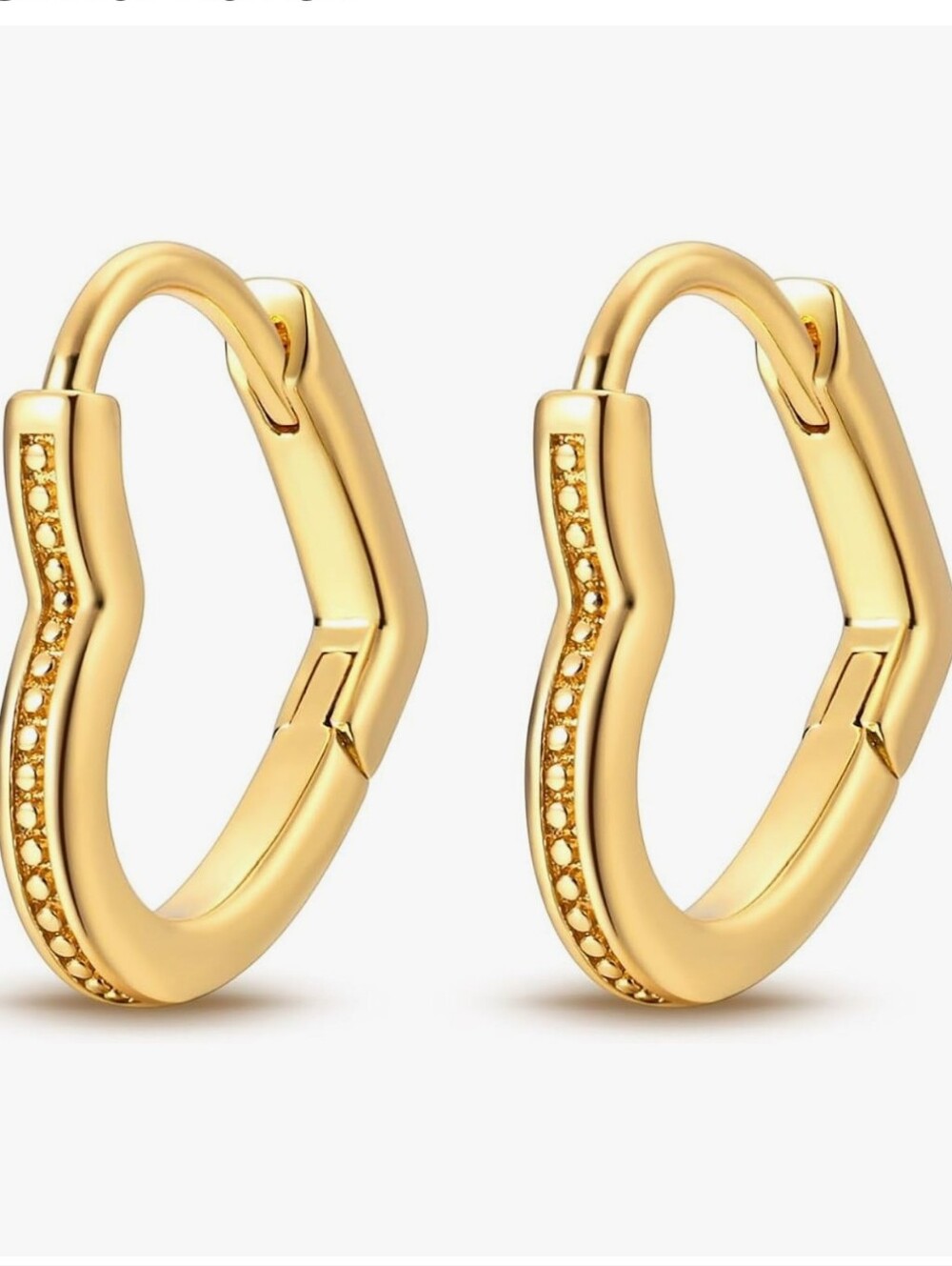 14 K Sterling Silver Love is the Answer Pave Heart Hoop Earrings Brand New !